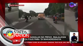 Truck na nawalan ng preno, inalalayan ng mga pulis para 'di makadisgrasya | SONA
