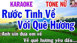 Karaoke Rước Tình Về Với Quê Hương Tone Nữ Nhạc Sống gia huy karaoke