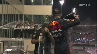 Very sad Lewis Hamilton on podium Abu Dhabi GP 2021