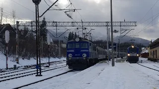 Pociągi na stacji PKP Zakopane zimą 2021 roku(PKP IC, EIC, TLK, PKR)