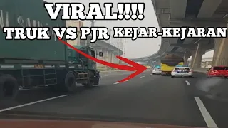 VIRAL‼️ Aksi kejar - kejaran Truk Dengan Petugas PJR