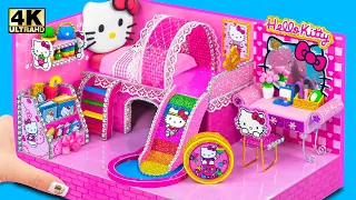 How To Make Cute Clay House 🏠 DIY Miniature House Idea ❤️Build Mini Hello Kitty House with Mini Pool