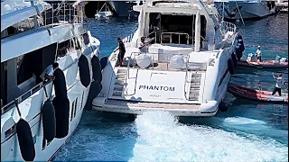 PHANTOM 103'3" FT * Mangusta 105 * Docking in Windy Situation * Monaco Port Hercules @emmansvlogfr