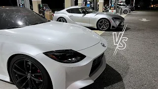 2023 Nissan Z vs 2021 Supra Roll Race