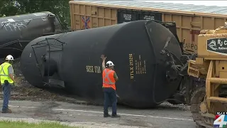 Crews continue clean-up efforts after CSX train derails in Ware County