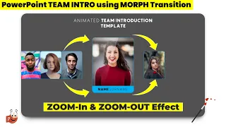 115.PowerPoint Corporate Team Introduction Animation Template|Morph Transition|Picture Place Holders