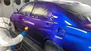 Blue to Violet change your car colour / How to paint chameleon pigment / Custom painting method