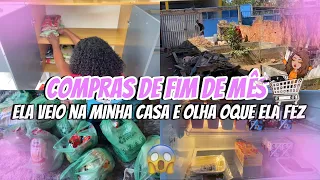 Ela veio aqui e fez isso 😳| compras de fim de mês 🛒| finalmente vieram limpar o quintal 🙏🏾