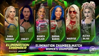 WWE 2K22 ELIMINATION CHAMBER PPV PART 3 RAW WOMEN'S CHAMPIONSHIP GAUNTLET MATCH