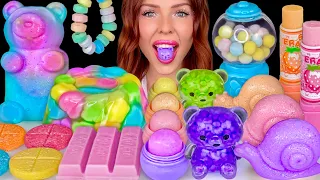 ASMR MUKBANG, Easter Eggs, Lucky Charms Marshmallow Jello Cake, Giant Gummy Bear, Pastel Food 먹방