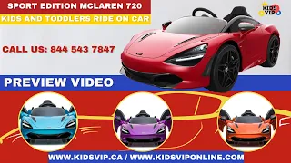 KIDSVIP Remotely Controlled McLaren 720S Ride On Car for Kids and Toddlers Available TODAY!