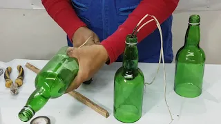 fácil Lampara con botellas de vino