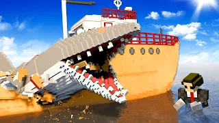 EVIL MEGALODON DESTROYS SHIP! (Teardown)