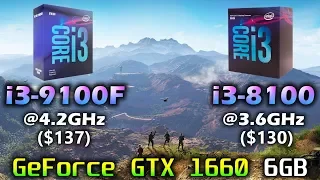 Core i3 9100F vs Core i3 8100 | GeForce GTX 1660 6GB | Tested 16 PC Games 1080p 1440p 4K