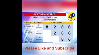Lotto Result September 6,2021 Monday