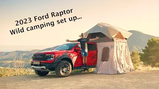 2023 Ford Raptor Wild camping set up.