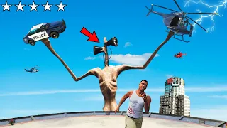 Giant Sirenhead Attacked Franklin AND Destroys LOS SANTOS In GTA 5