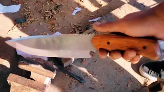 knife making- making full tang knife with wooden sheath.