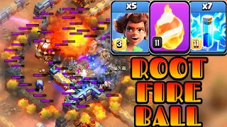 OP Root Rider Attack Strategy With Fireball & Zap Spell! 5 Root Rider + 7 Zap Th16 Attack Strategy