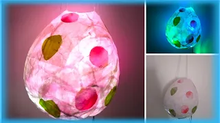 DIY Tissue paper lamp idea |🎈| How to make Beautiful decorative lamp using balloon ||😍|| #youtube