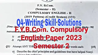 Q4 F.Y.B.Com Compulsory English Paper Solution Semester 2 Email Writing Chronemics Non Verbal Comm