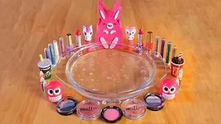 Mixing Makeup, Glitter and Mini Glitter Into Clear Slime ! MOST SATISFYING SLIME VIDEO ! Part 16