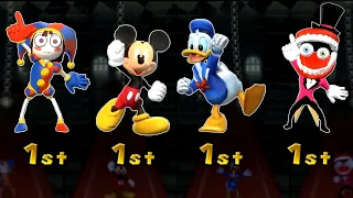 【마리오 파티 9】 미니 게임 Pomni vs Mickey Mouse vs Caine vs Donald Duck (마스터 CPU)