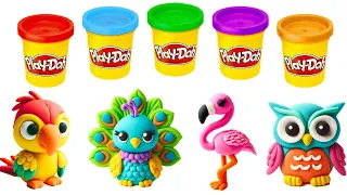 Create and Learn Birds with Play Doh | Toddler Learning Video