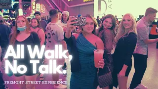 Fremont street Las Vegas at night - [4K] All Walk, No Talk - October 2021