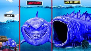 Growing Smallest Blue Fish Into Biggest Blue Fish in GTA 5! THE BLOOP FISH MONSTER GIANT FIND NEMO