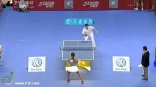 Soo Yeon Lee Spin vs China friendly ping pong match on CCTV