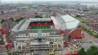 Liverpool F.C. LIFT IN PROGRESS on the Anfield road expansion (16/08/2022).