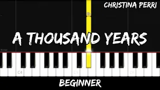 Christina Perri - A Thousand Years - Easy Beginner Piano Tutorial