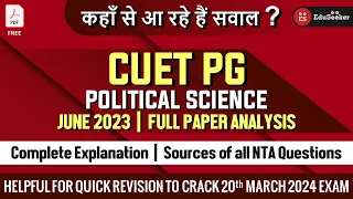 CUET PG Political Science 2023 PYQs Theme/Unit Wise Analysis 📊 | Let's Crack This Exam 💪✌