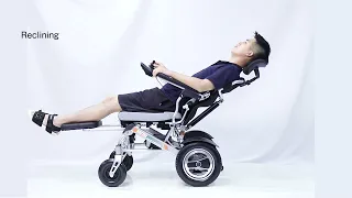 Multifunction electric backrest reclining foldable lightweight electric wheelchair - YATTLL YE245CR