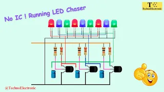Running LED Chaser with 3 Transistor | No IC