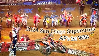 450 Main Event San Diego Supercross 2024 ~ Sketchy Mud Race ~ AP 1st Win, Jett vs Anderson