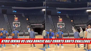 Kyrie Irving vs Luka Doncic HALF COURT SHOTS CHALLENGE At Dallas Mavericks NBA Practice