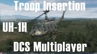 DCS: Dropping off troops at a HOT LZ - UH-1H Huey | Multiplayer