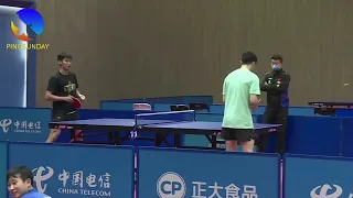 Ma Long practices his forehand service (15 minutes)