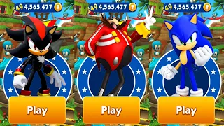 Sonic Dash - Dr.Eggman vs Sonic vs Shadow - All Characters Unlocked - Run Gameplay