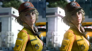 Final Fantasy XV - Cidney Opening Cutscene Without and With Reshade