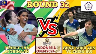 (R32)🇲🇾Pearly Tan-M Thinaah 🆚️ (TPE)Sung Shuo Yun-Yu Chien Hui🔥‼️#indonesiaopen2024