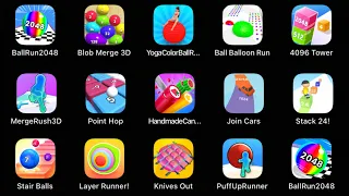 📌Satisfying Mobile Games - Ball run 2048, Blob Merge 3D, Handmade Candy, Layer Runner, knives out