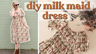 Sewing a Dress From 5 Rectangles of Fabric! DIY Milk Maid Dress