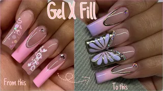 Gel X Fill Nail Tutorial | Butterfly Nail Art | Gel X Nails