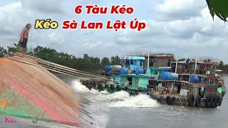 (P5) Huy Động Thêm Tàu Kéo 6 Chiếc Tàu Kéo, Kéo Sà Lan Boong Lật Úp Lại