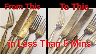 Fastest way to Clean and Polish Silverware for Better Resell Value || Clean Tarnished Silverplate