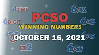 P61M Jackpot Grand Lotto 6/55, EZ2, Suertres, 6Digit, and Lotto 6/42 | October 16, 2021