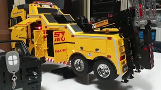 Tamiya Volvo Fh16 tow truck final test all functions and remote lighting.